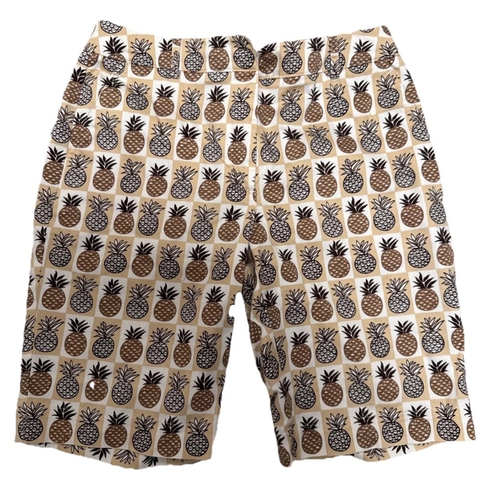 Talbots Pineapple Print Women's Shorts - Brown and White